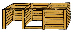 drawing of wooden three-bin turning unit